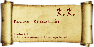 Koczor Krisztián névjegykártya